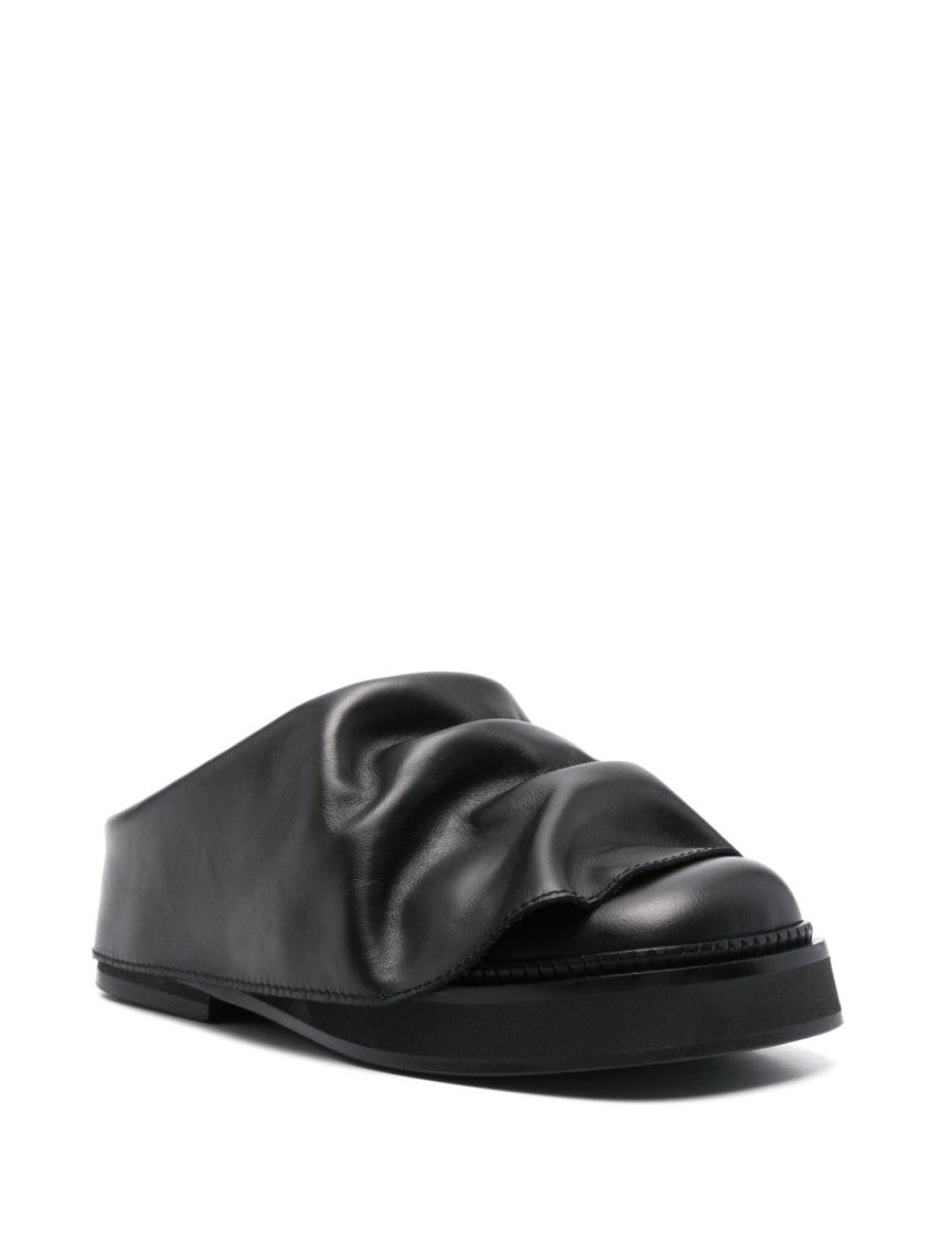 The Attico Draped Black Sandals