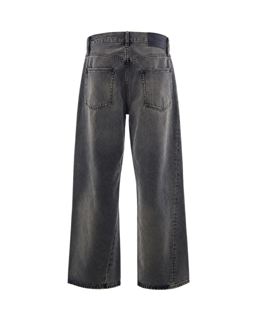 Sunflower Black Tint Wide Twist Relaxed Wide-Leg Jeans