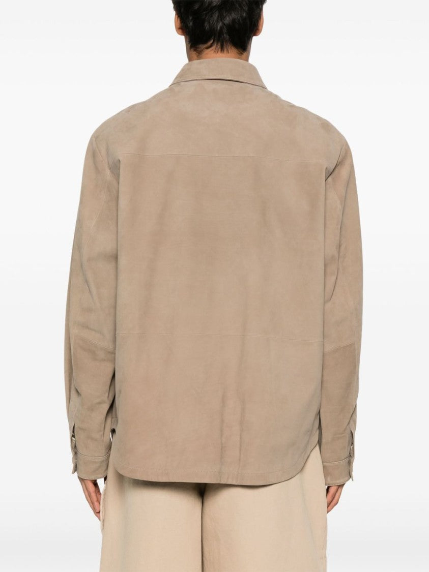 Entire Studios Almond Beige Button-Down Shirt With Relaxed Fit