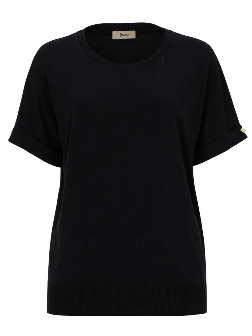 Herno Lyocell Blend Relaxed Rolled T-Shirt