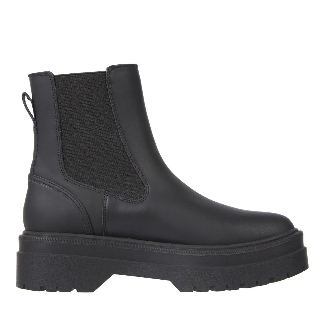 Tommy Hilfiger Black Minimalist Lugged Sole Elastic Panel Chelsea Boots