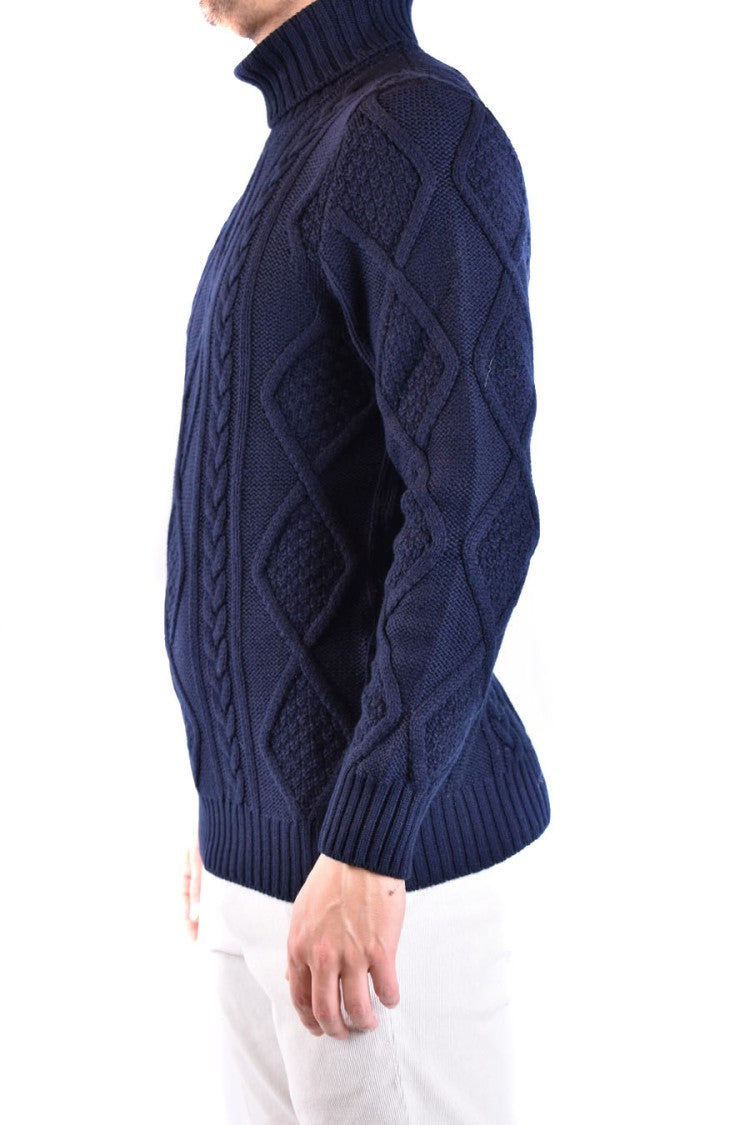 Tagliatore Textured Cable Knit Sweater With High Turtleneck