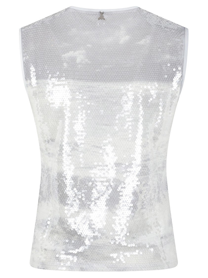 Patrizia Pepe Fitted Sleeveless Sequin Tank Top