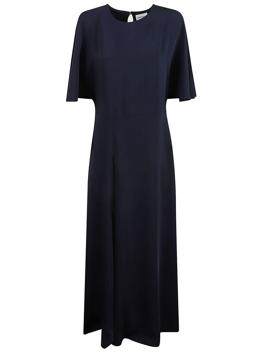 P.A.R.O.S.H. Relaxed Silhouette Maxi Dress With Keyhole Back Detail