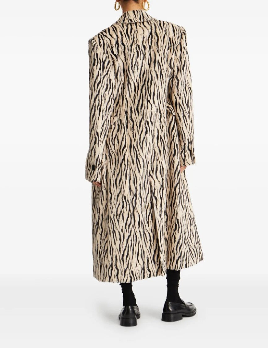 Rotate Printed Faux Fur Coat