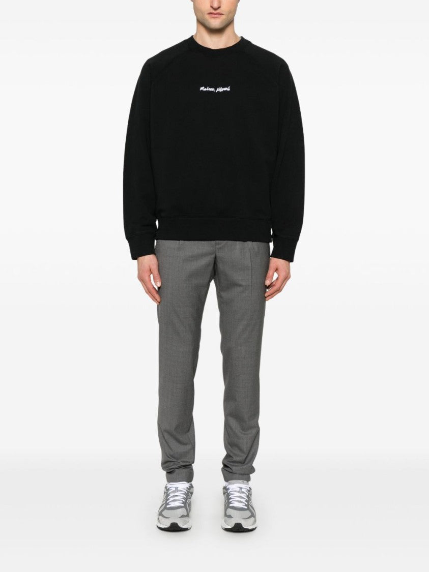 Maison Kitsuné Classic Black Cotton Sweatshirt With Embroidered Logo