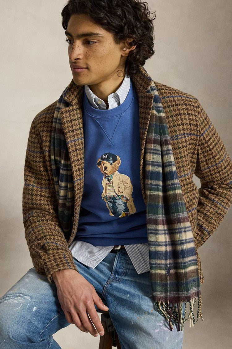Polo Ralph Lauren Blue Teddy Bear Graphic Crew-Neck Sweatshirt