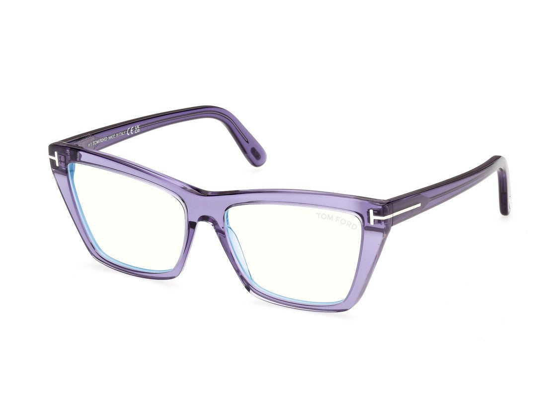 Tom Ford Ft6189-B Oversized Translucent Purple Acetate Square Eyeglasses