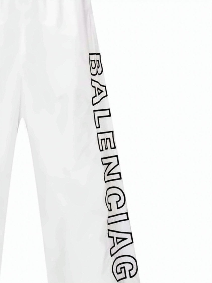 Balenciaga Wide-Leg Training Pants With Vertical Logo Print