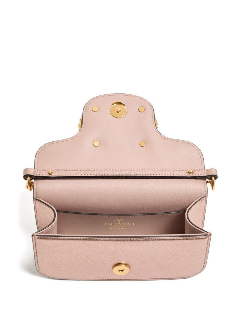 Valentino Garavani Locò Small Laminated Calfskin Shoulder Bag