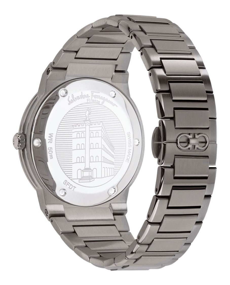 Ferragamo F-80 Classic Bracelet Watch With Grey Sunray Dial
