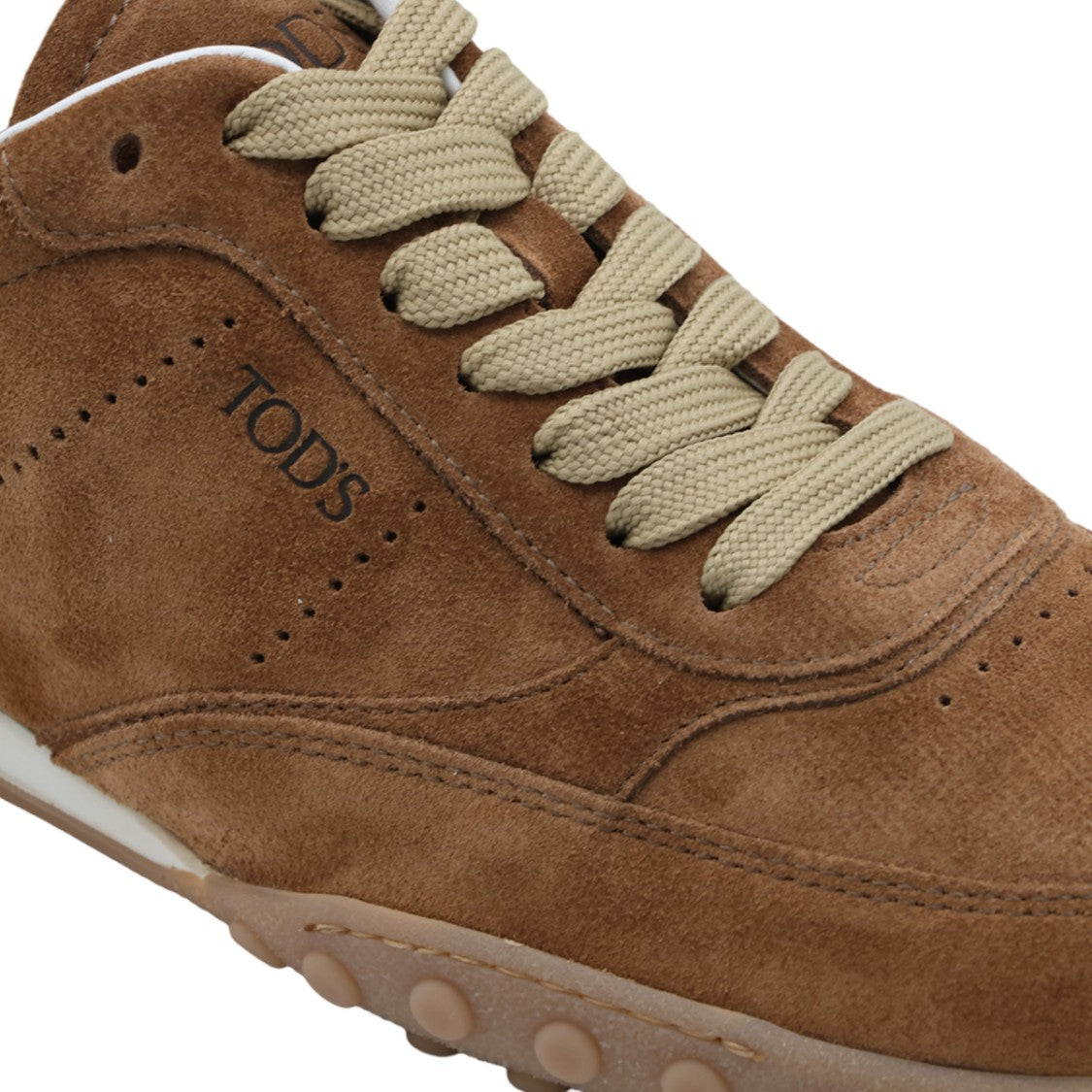 Tod's Suede Sneakers With Textured Rubber Sole