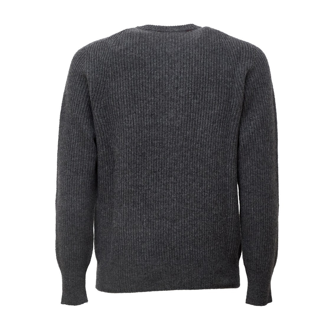 Amaranto Ribbed Knit Overfit Sweater With Four-Button Placket
