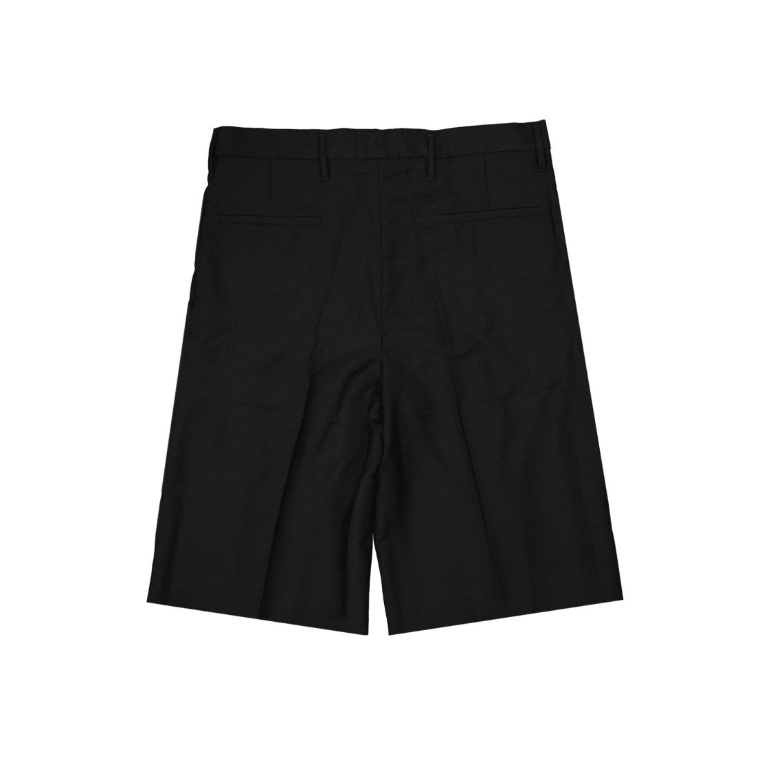 Versace Tailored Black Wool Shorts With Mohair Blend