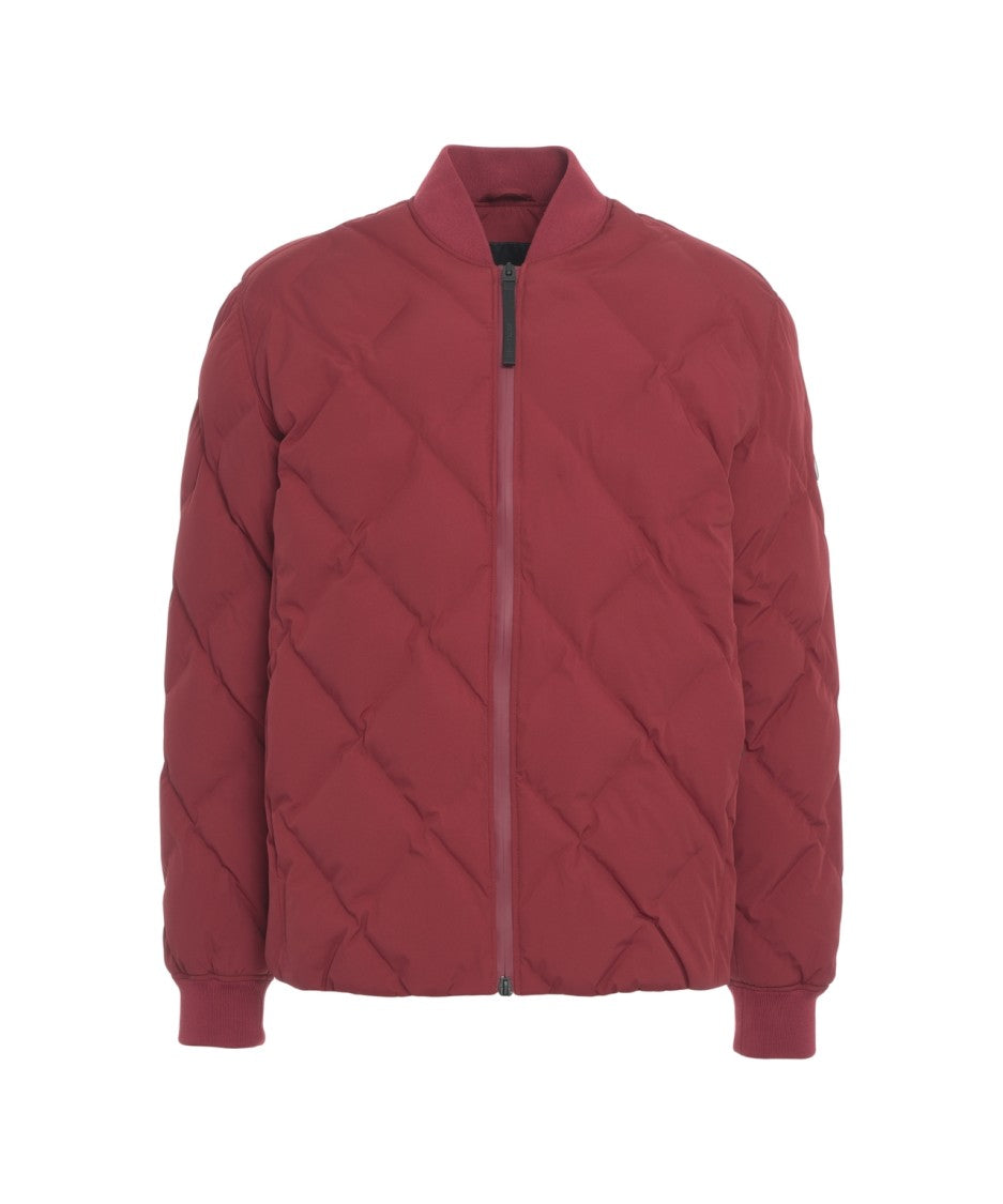 Alpha Tauri Quilted Bomber Jacket With Ribbed Finishes And Full-Zip Closure