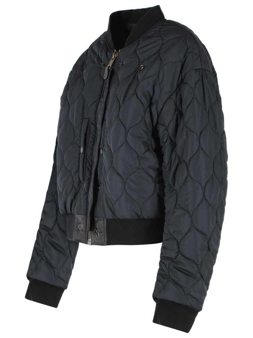 Maison Margiela Dark Grey Reversible Ribbed Polyamide Bomber Jacket