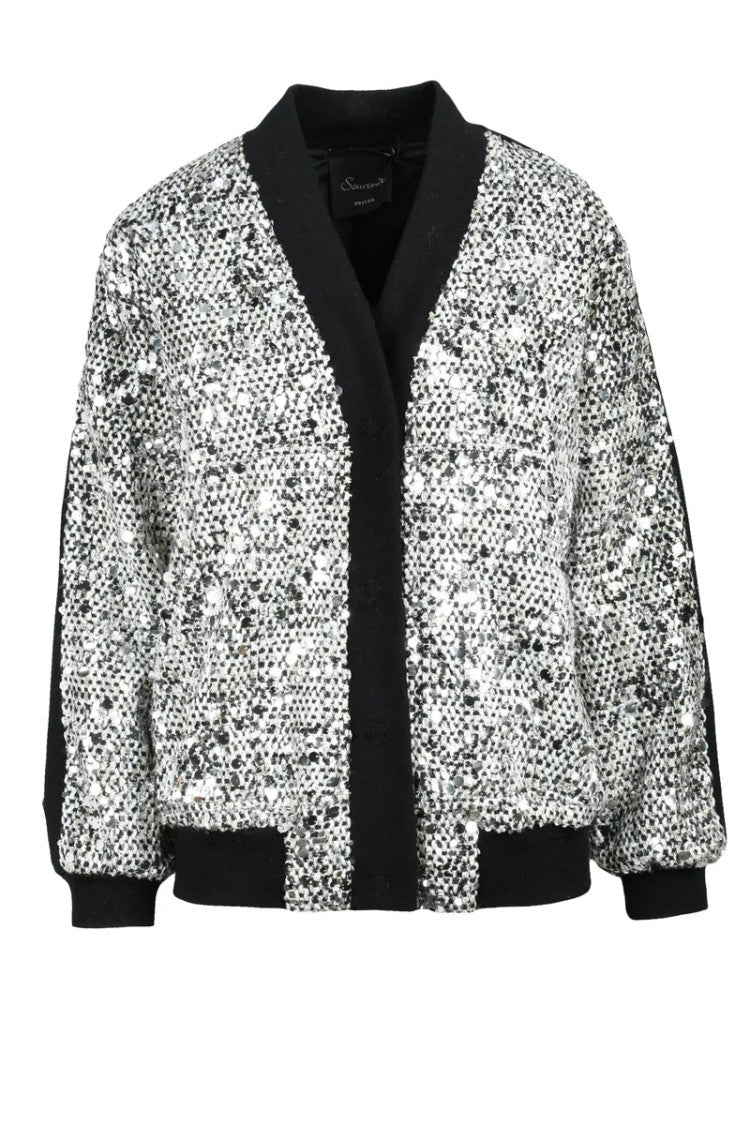 Souvenir Bouclé Jacket With Snaps - Silver
