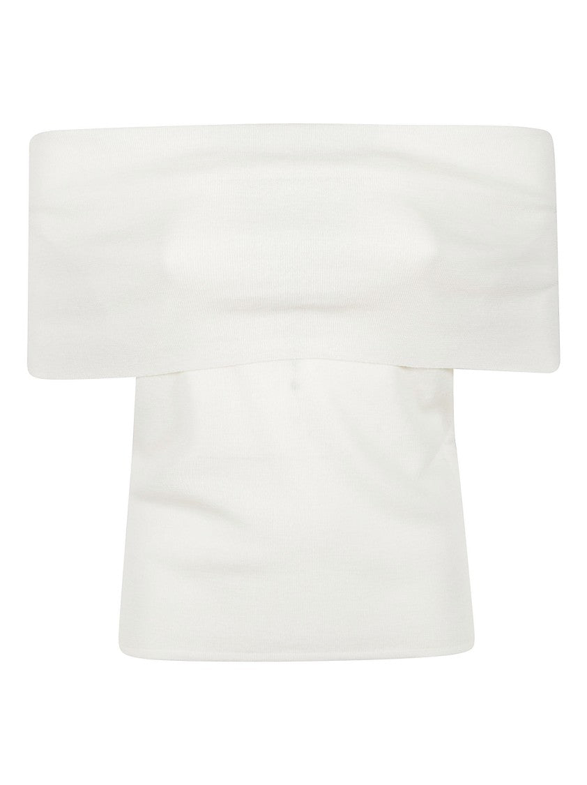 Almada Label Off-Shoulder White Poppy Top