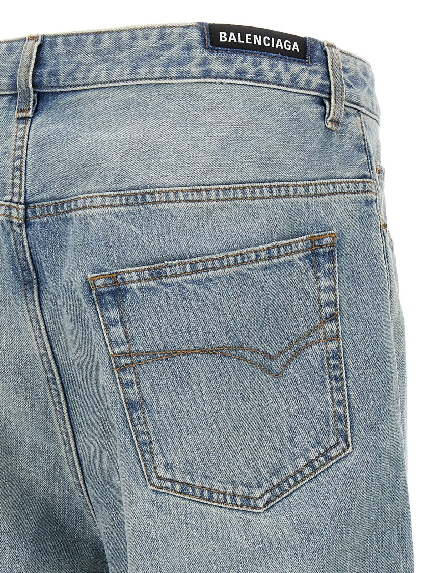 Balenciaga Stonewashed Five-Pocket Denim Jeans