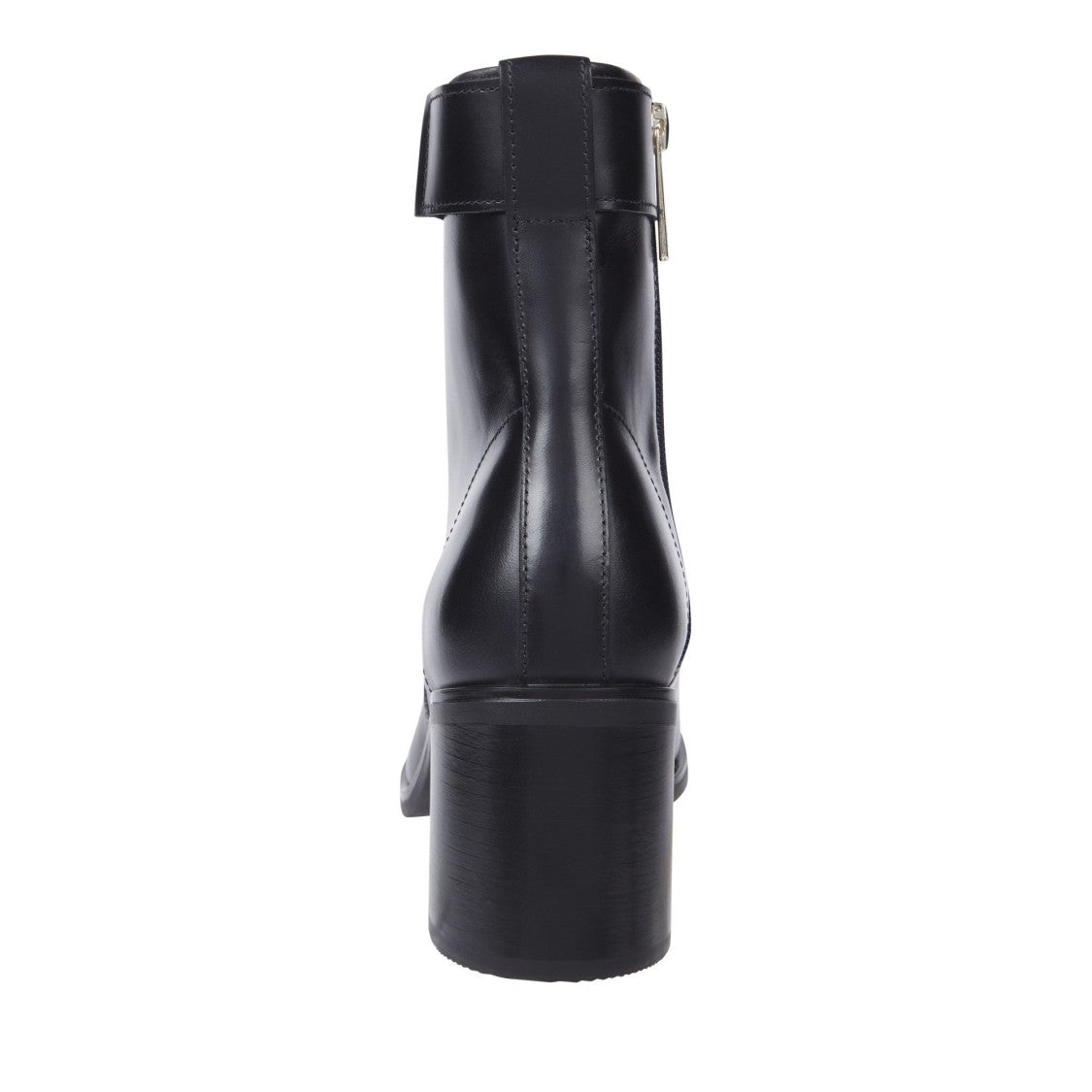 Tommy Hilfiger Black Leather Mid-Block Heel Boots
