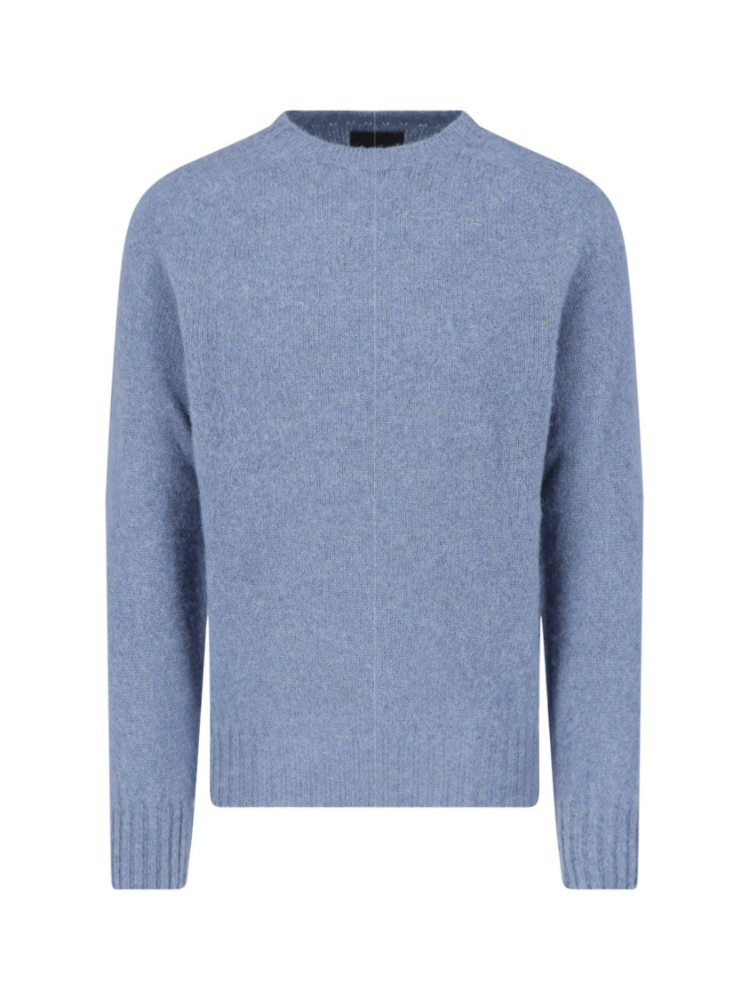 Howlin Light Blue Fine Wool Ribbed Crewneck Sweater