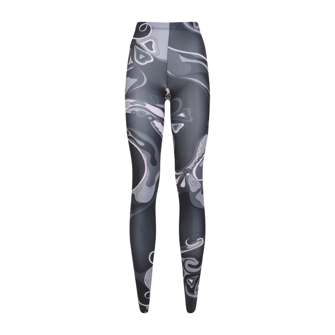 Pucci High-Waisted Slim Fit Grey Leggings With Abstract Pattern