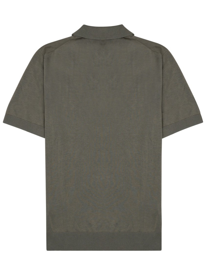Paolo Pecora Milano Silk-Cotton Blend Polo Shirt With Classic Collar And Ribbed Cuffs