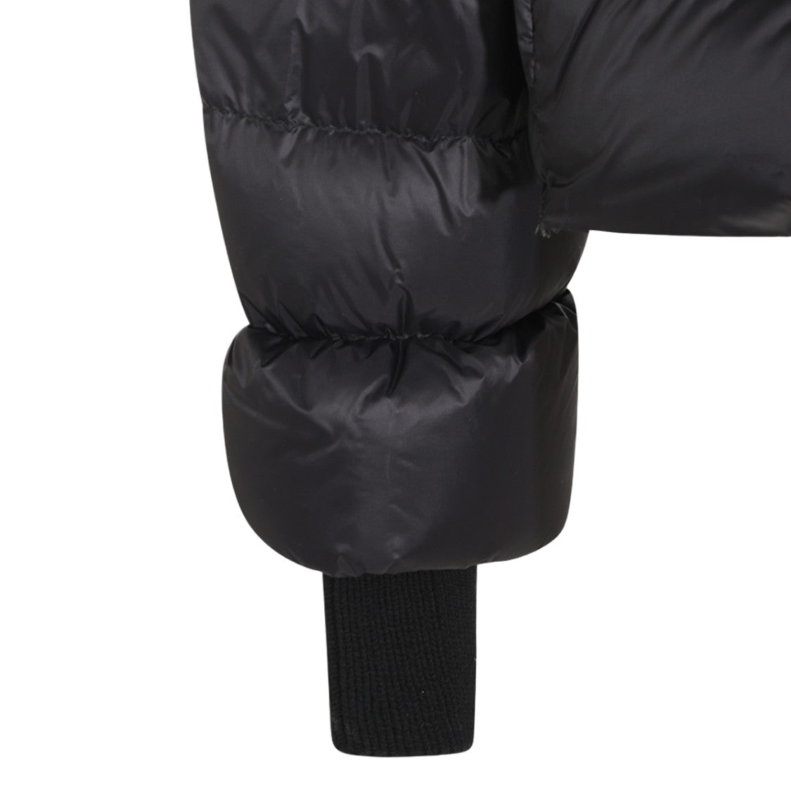 Rick Owens Puffer Coat With High Collar And Ribbed Knit Cuffs