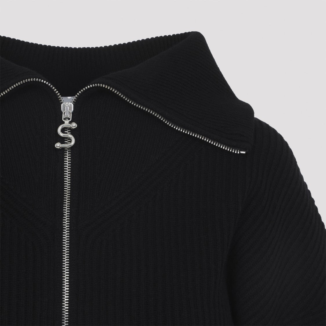 Sportmax Cropped Black Knit Sweater