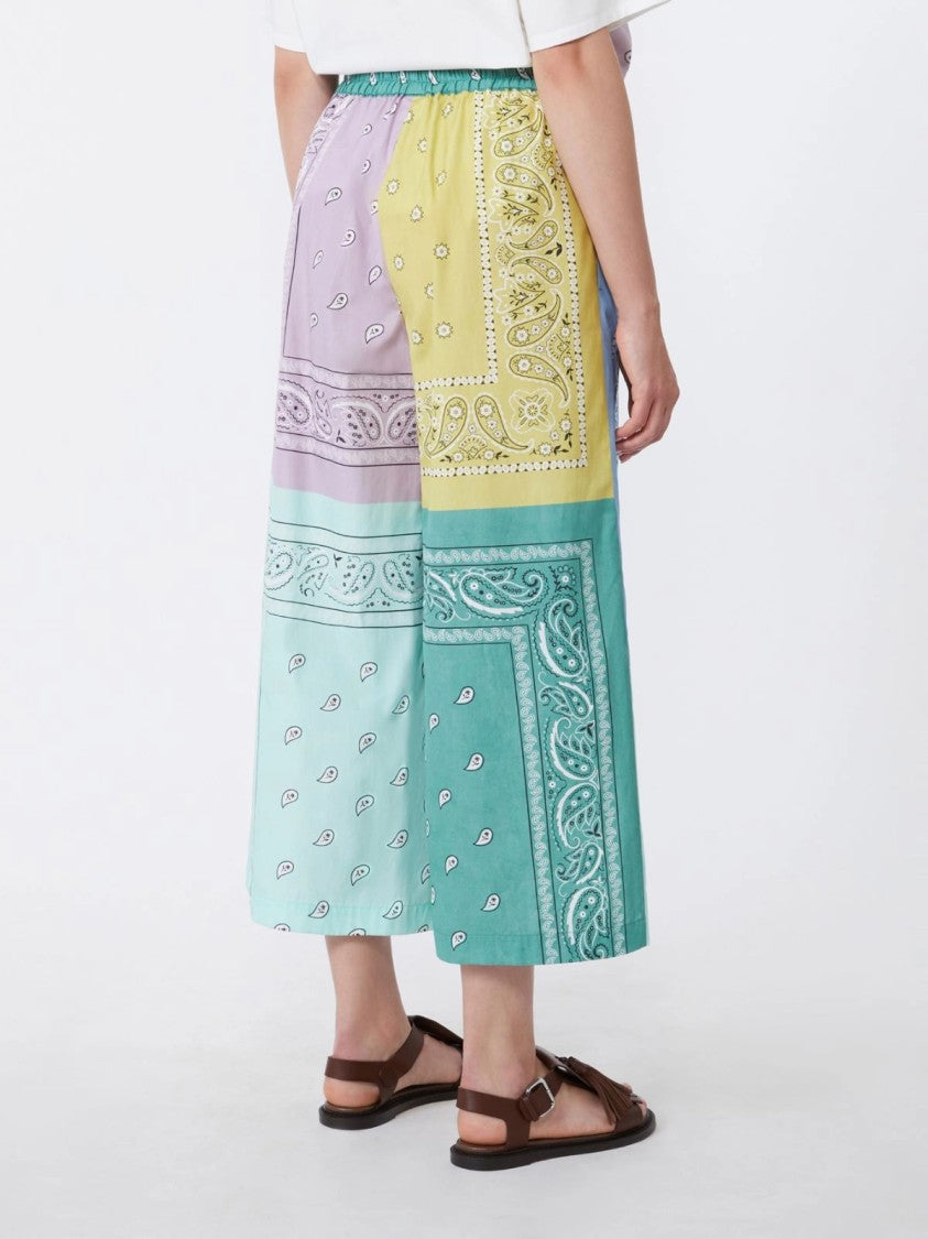 Max Mara Patchwork Wide-Leg Pants With Elastic Waistband