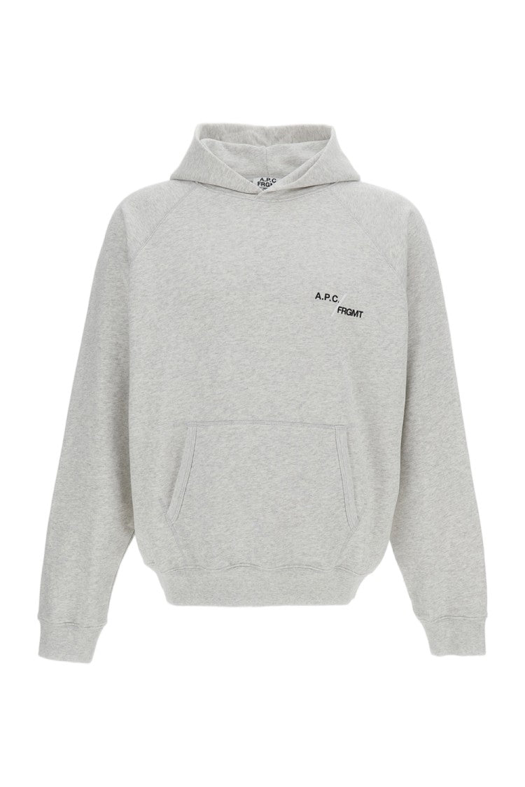 A.P.C. Grey Fragment Cotton Hooded Sweatshirt