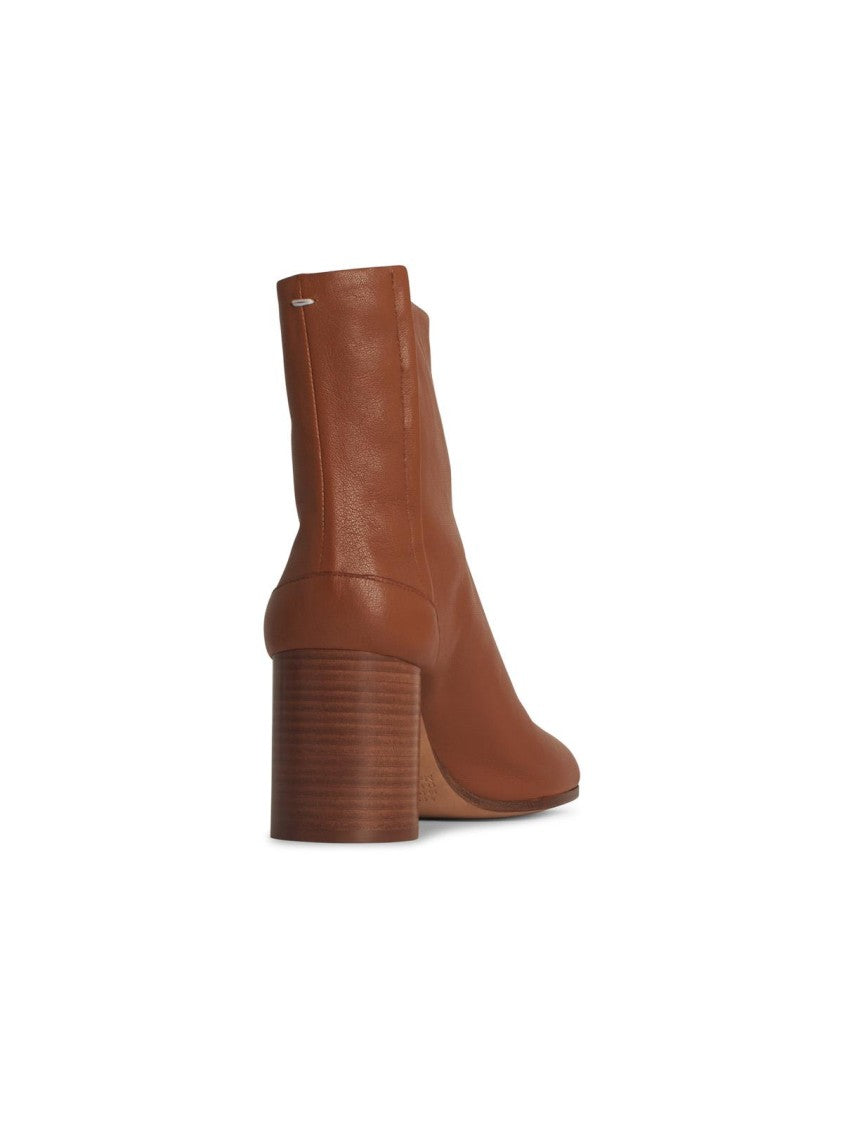 Maison Margiela 'Tabi' Brown Leather Ankle Boots
