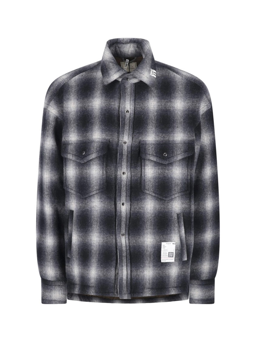 Maison Mihara Yasuhiro Black Checked Wool Shirt