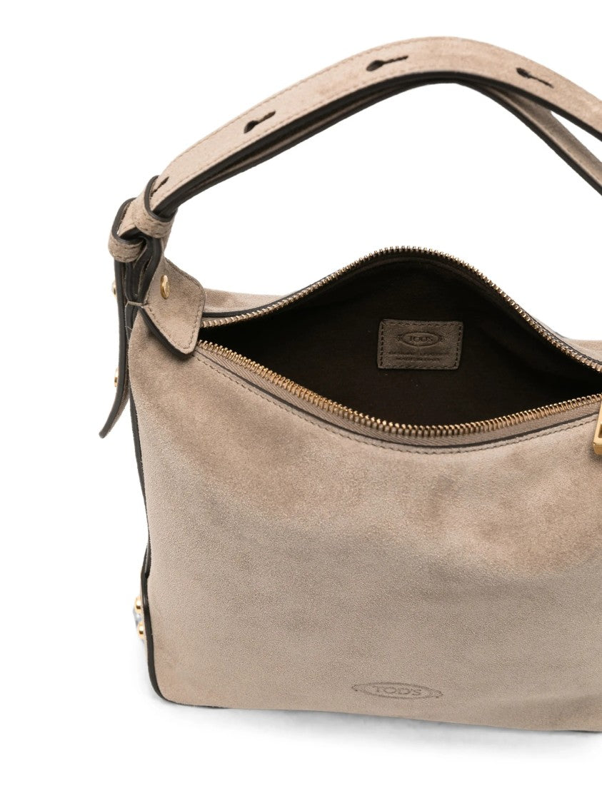 Tod's Rectangular Suede Mini Shoulder Bag With Adjustable Strap