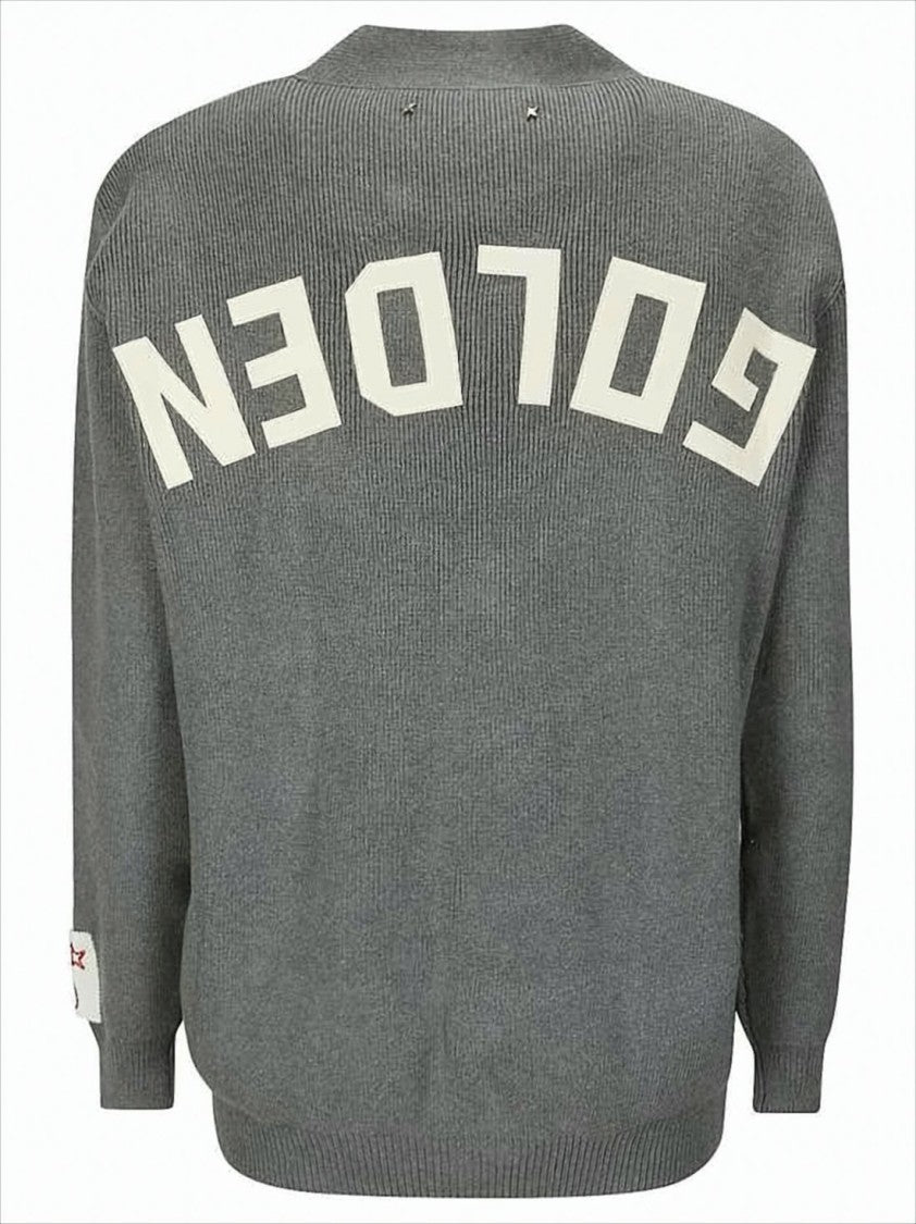 Golden Goose Knitted Cardigan With Contrasting Text Detail