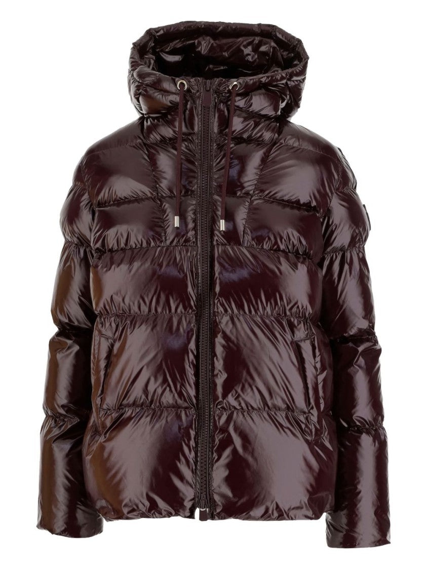 Pinko Oversized Quilted Down Coat With Glossy Finish And Hood