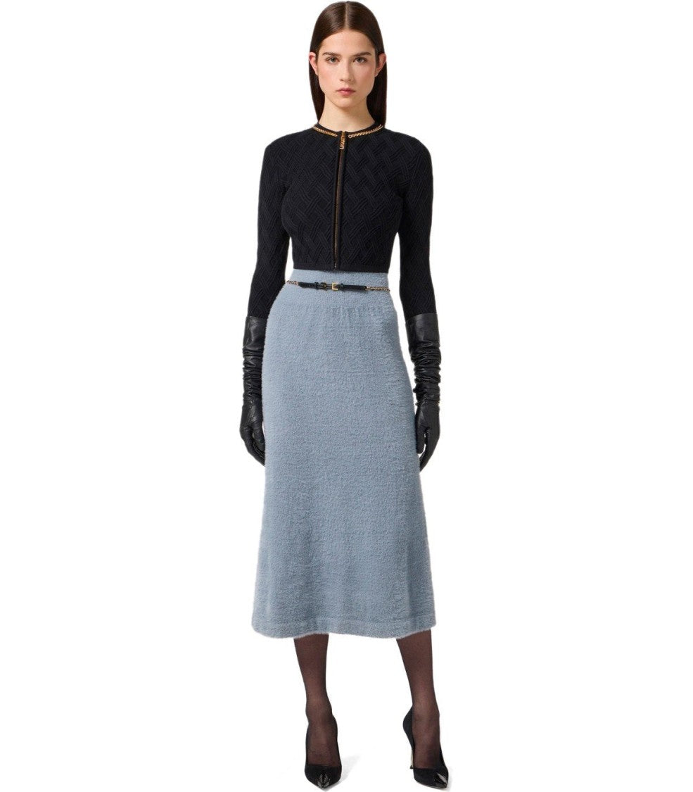 Elisabetta Franchi Crop Black Cardigan