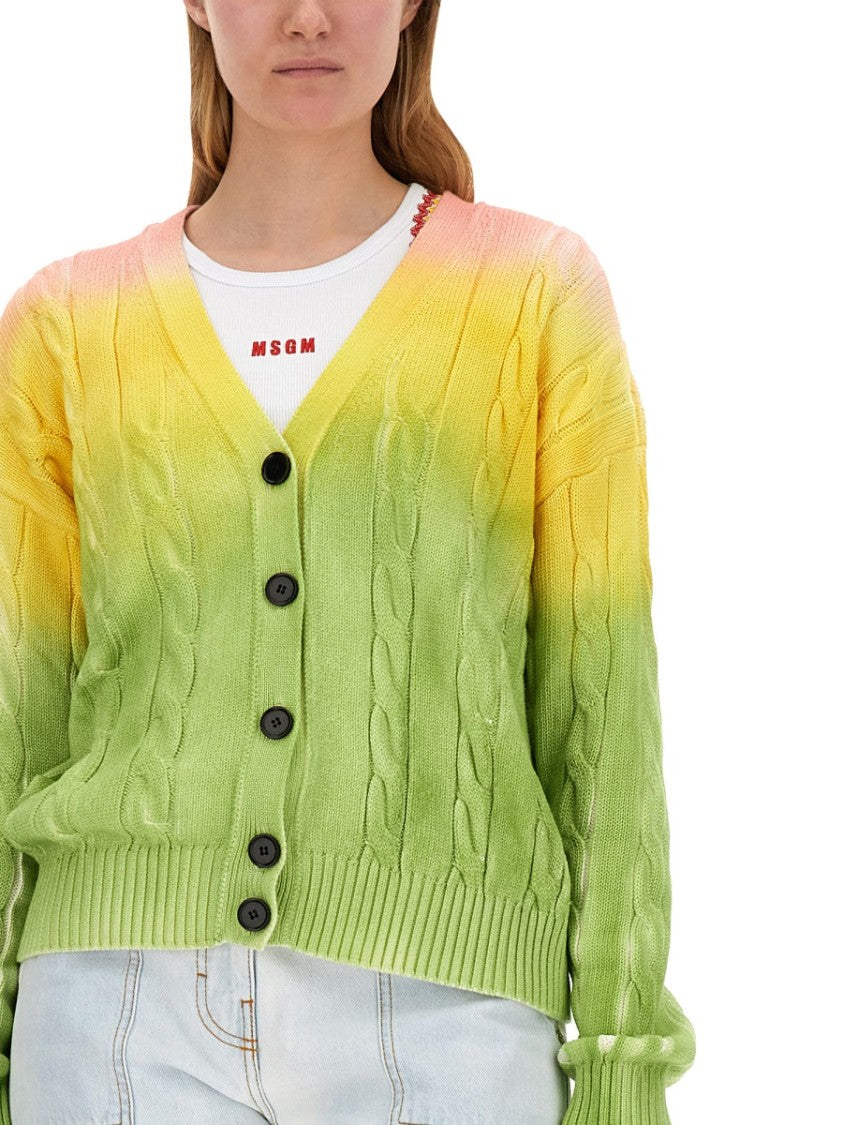Msgm Gradient Design Cardigan