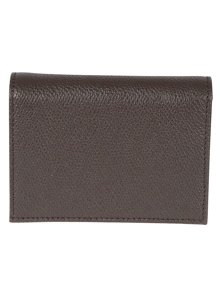 Valentino Garavani Brown Calf Leather V-Logo Billfold Wallet