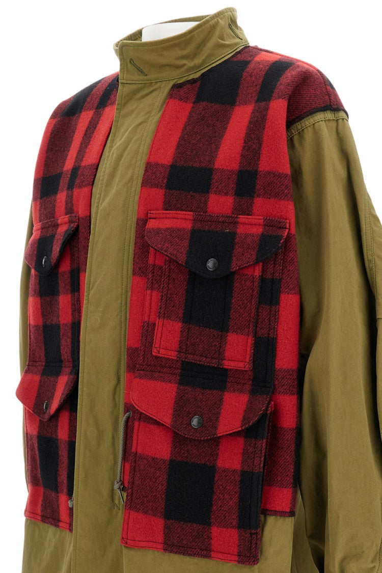 Junya Watanabe Cotton Tweed-Panel Oversized Parka