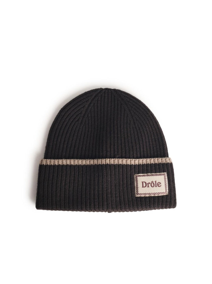 Drôle De Monsieur 'Le Bonnet Laine' Brown Merino Wool Beanie