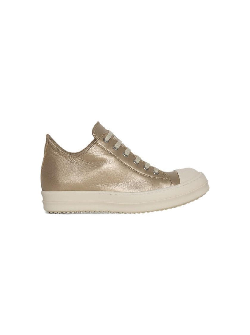 Rick Owens Hollywood Low Sneakers Gold And Milk