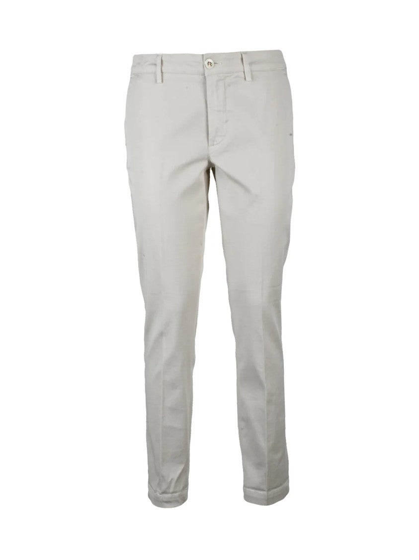 Re-Hash White Stretch Cotton Pants