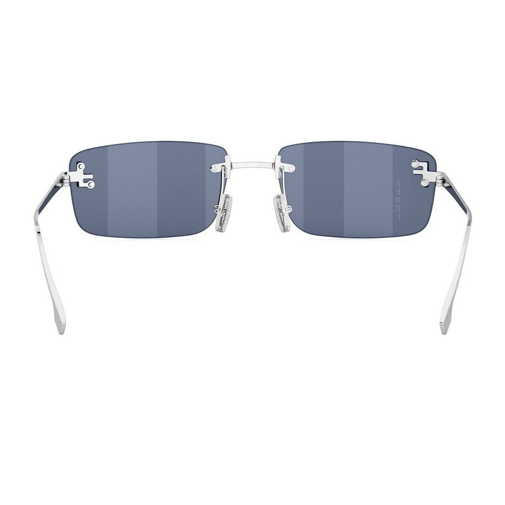Fendi First Crystal Rimless Rectangular Sunglasses