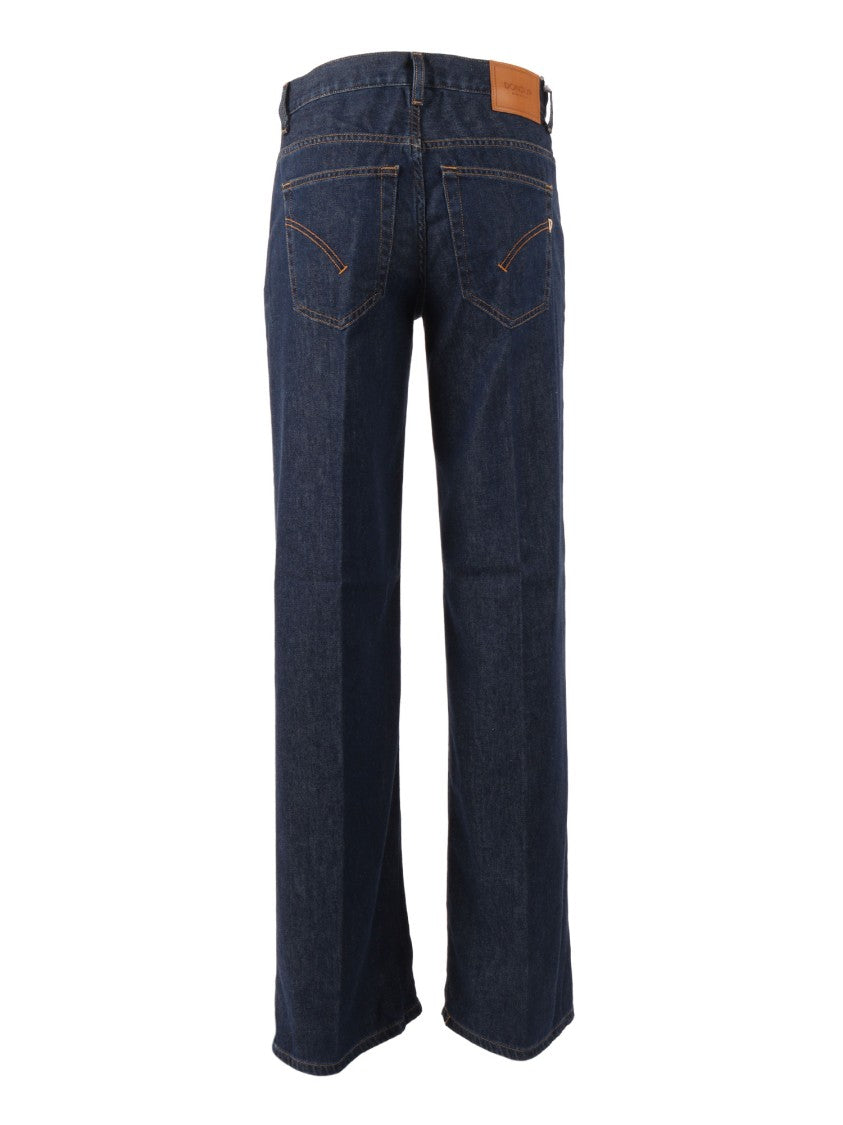 Dondup Straight Leg Contrast Stitch Jeans
