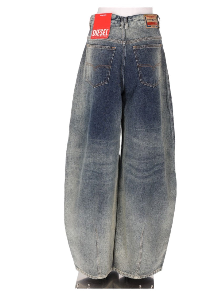 Diesel Gradient Wash Wide-Leg Trousers With Classic Five-Pocket Design