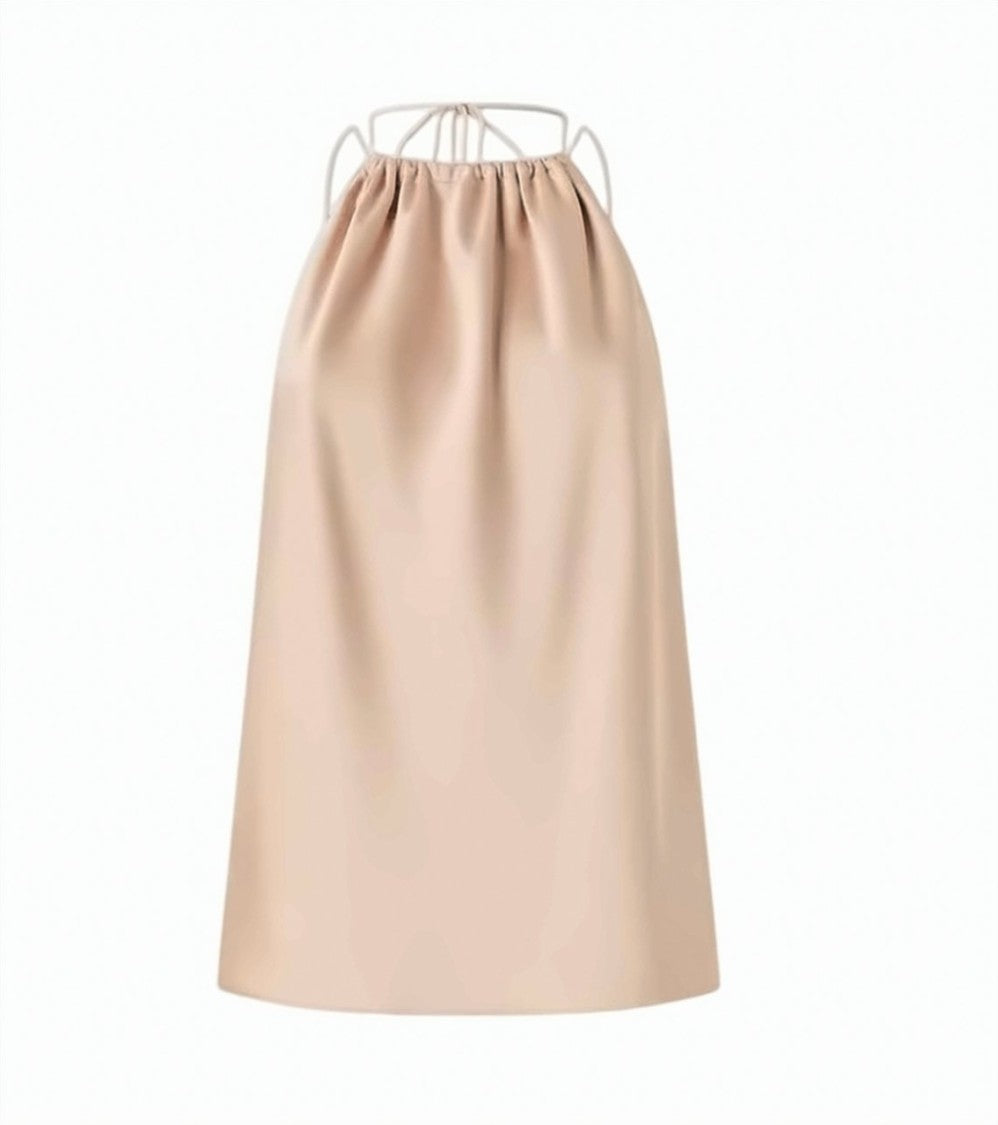 Pinko Carota Satin Halter Neck Top