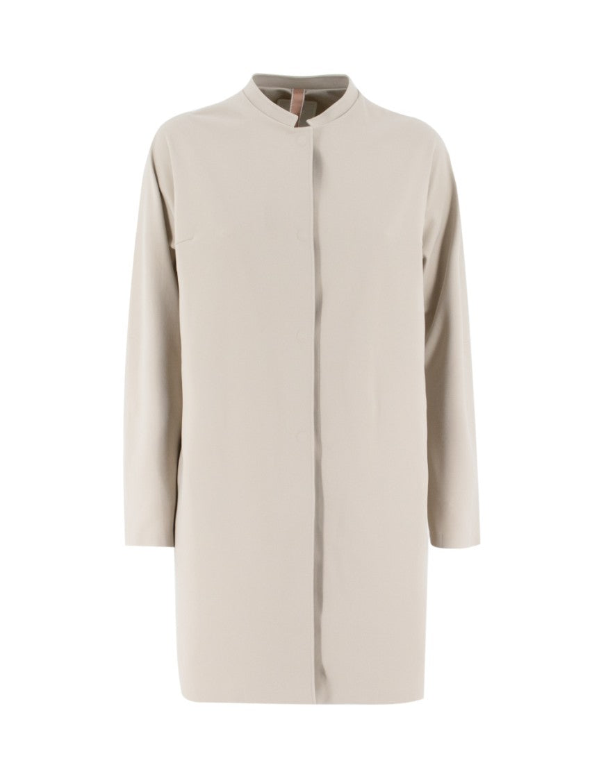 Duno Beige Technical Fabric Jacket With Mandarin Collar