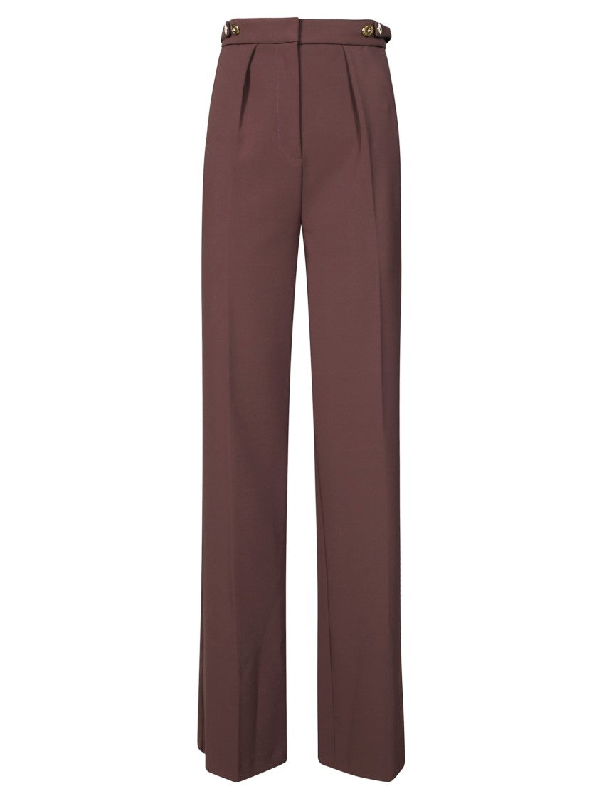 Elisabetta Franchi High-Waisted Wide-Leg Palazzo Pants With Elegant Drape