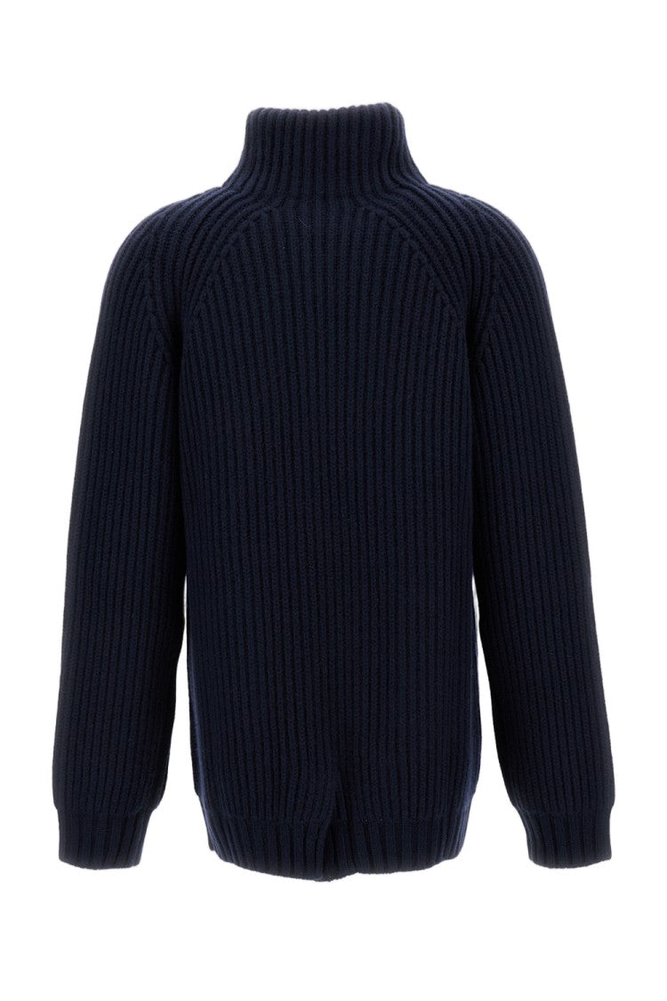 Meta Campania High Collar Knitted Jacket With Button Closure